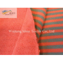 100%Cotton Jacquard Terry Cloth With Colorful Stripes On One Side